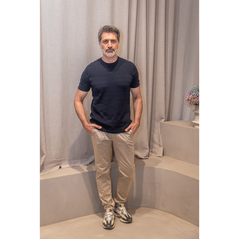 GENTILUOMO - T-SHIRT - ROUND SS - NAVY