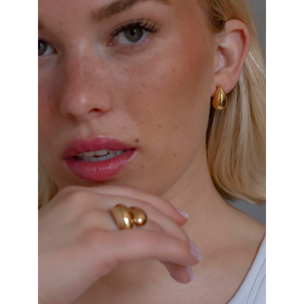 MURIELLE PERROTTI - RING - DRUPPELS KRUISRING - GOUD