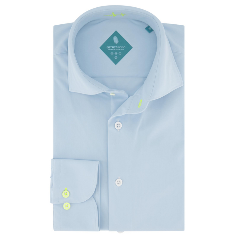 DISTRICT INDIGO - PERFORMANCE SHIRT - LICHT BLAUW 017