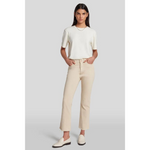 7FAMK - JEANS - HW SLIM KICK COLORED STRETCH WITH RAW CUT TAPIOCA - WHITE