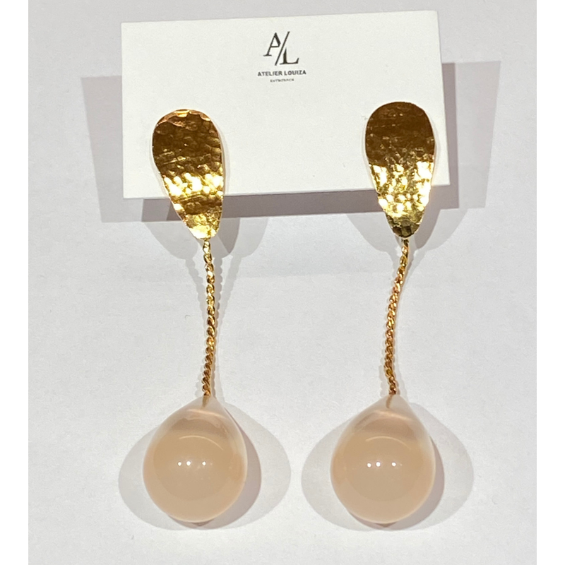 ATELIER LOUIZA - OORBEL - IZZY EARRINGS - SILKY BEIGE