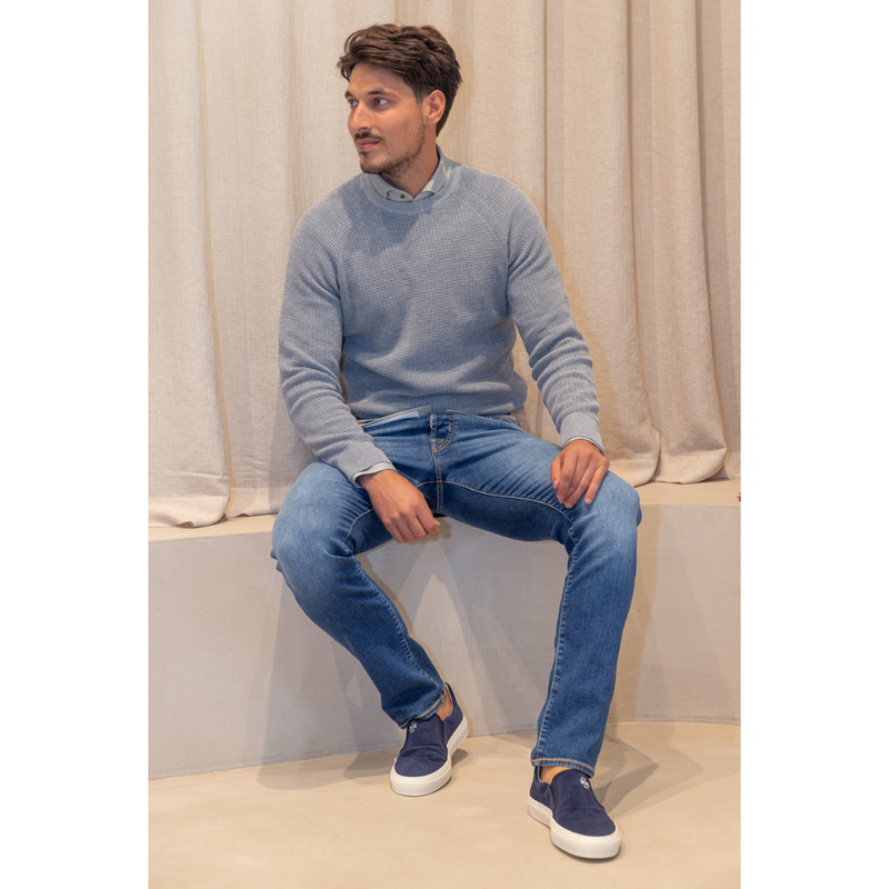 GENTILUOMO - PULL - ROUND LS RAGLAN - BLUE