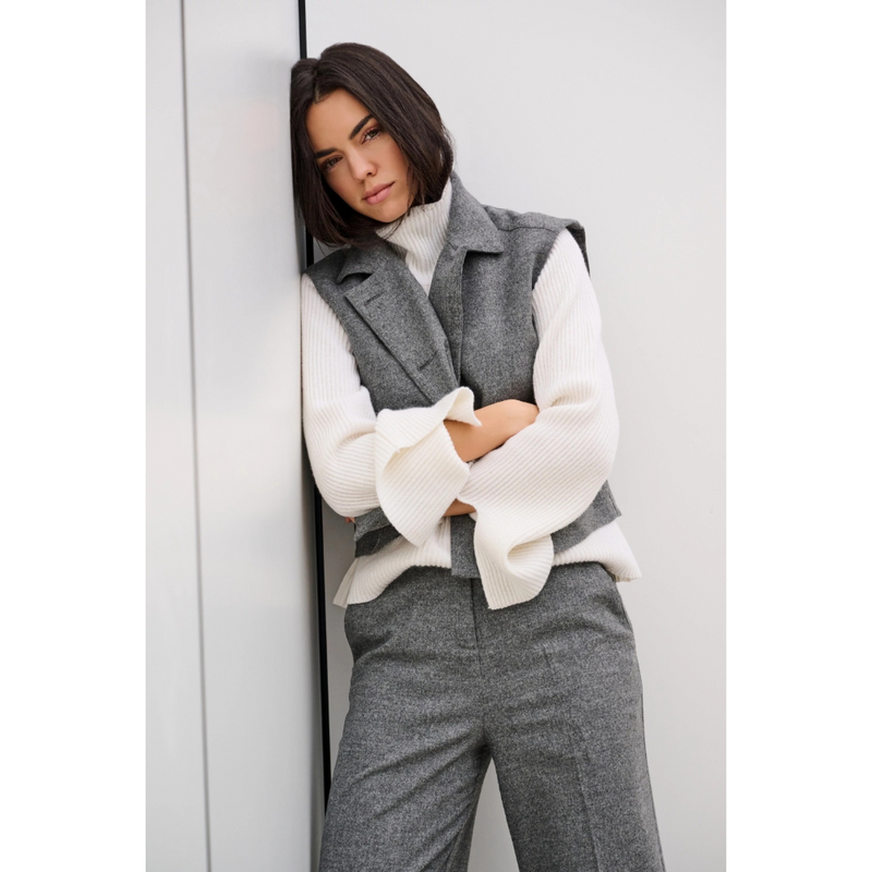 DUE AMANTI - BROEK - LIPSY LONG WIDE TROUSERS - MEDIUM GREY