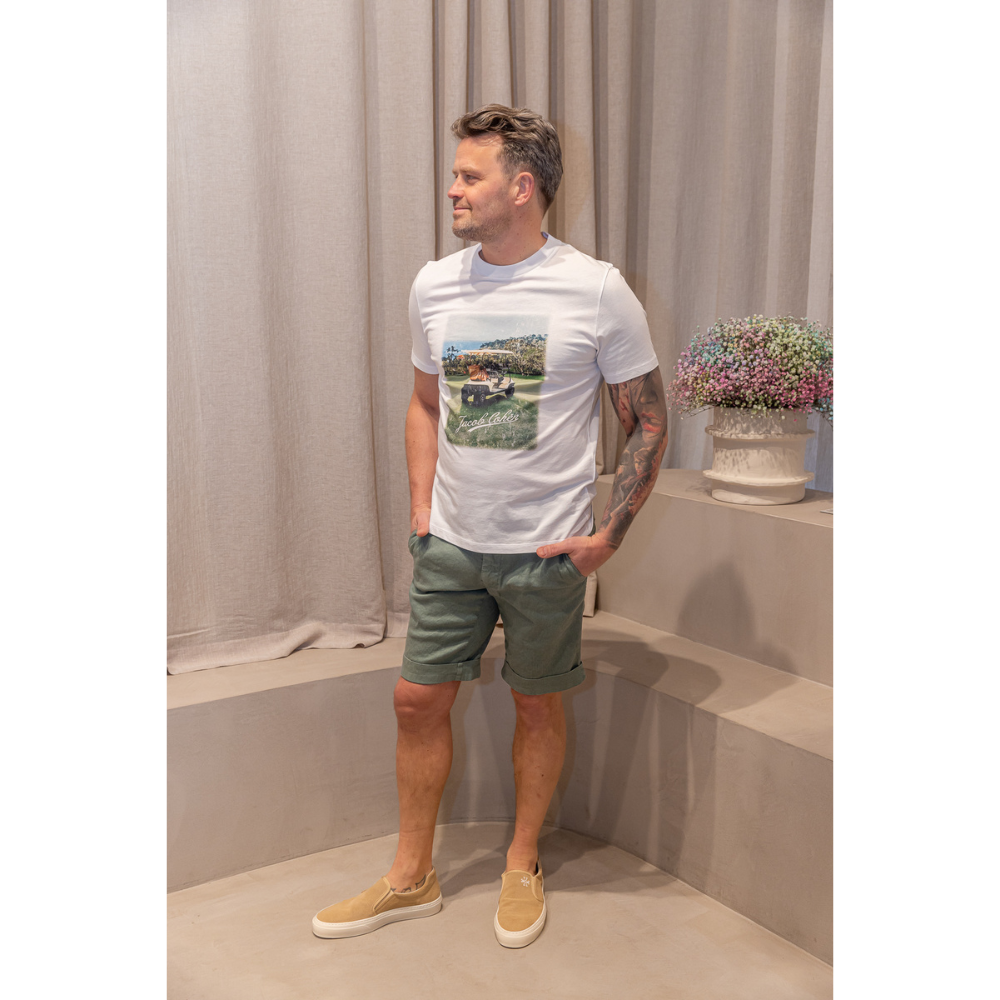 JACOB COHËN - T-SHIRT - GOLF PRINT - WHITE