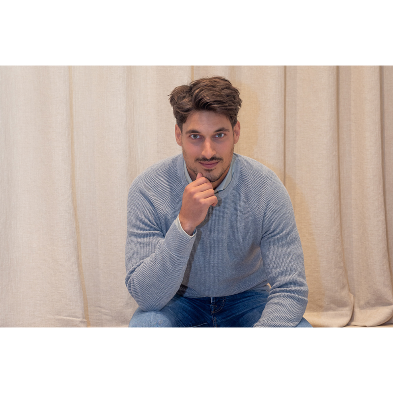 GENTILUOMO - PULL - ROUND LS RAGLAN - BLUE