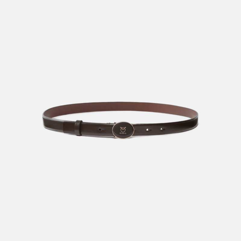 PINKO - CEINTUUR - ROUND ENAMEL H2 BELT - MARRONE