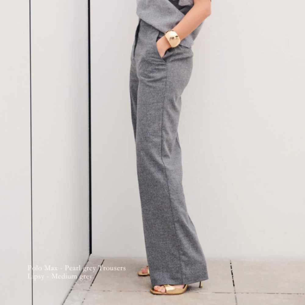 DUE AMANTI - BROEK - LIPSY LONG WIDE TROUSERS - MEDIUM GREY