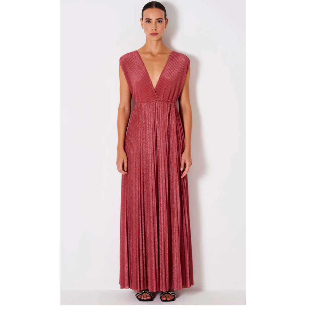 VICOLO - PLISE DRESS LUREX - ROSE