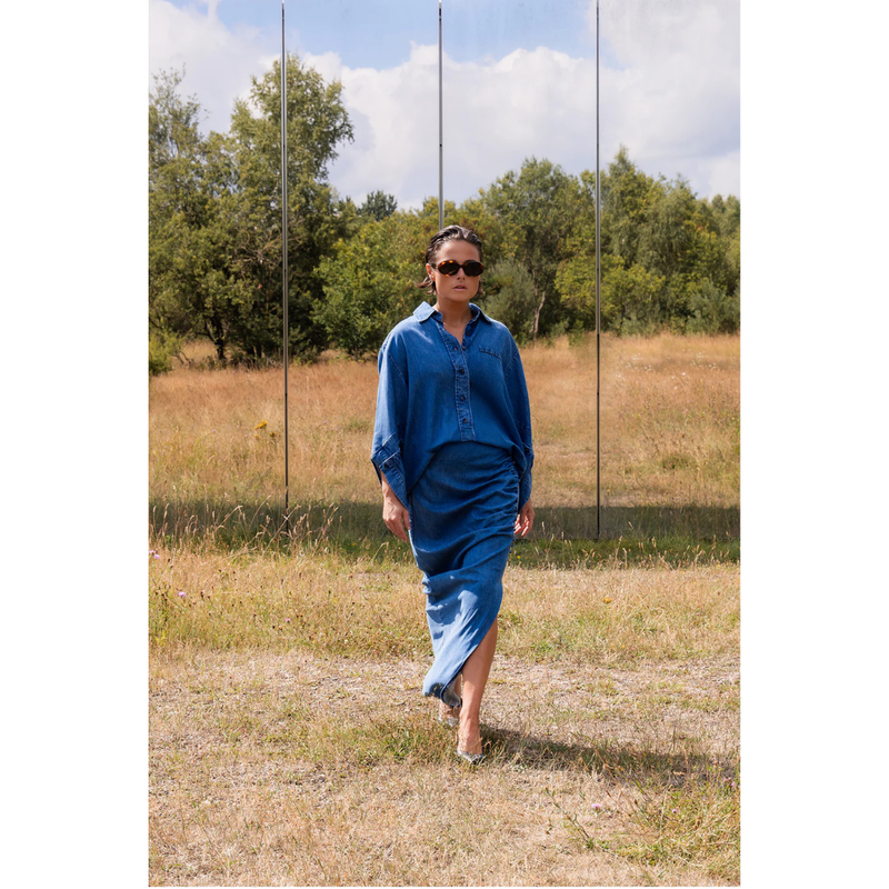 MARCH23 - ROK - W_SKIRT COSTANZA - NAVY