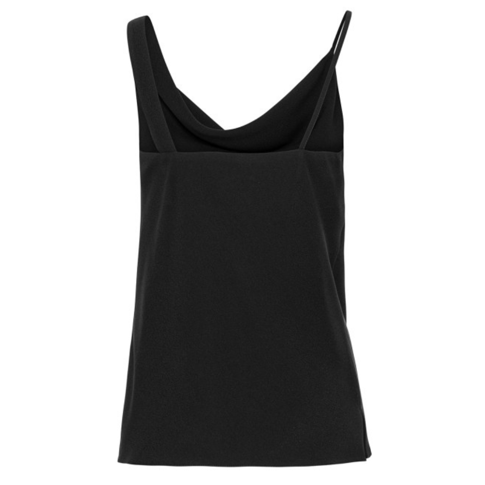 ACCESS - DRAPED TOP WITH ASYMMETRIC STRAP - BLACK
