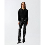 PINKO - PULL - LANZAROTE MAGLIA LANA LOGO IN TRASPARENZ - BLACK