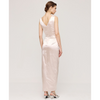 ACCESS - WRAP SATIN DRESS WITH GATHERINGS - SAND