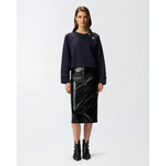 PINKO - SWEATER - MARGARINA MAGLIA FELPA CON BOTTONI - DARKNESS BLUE