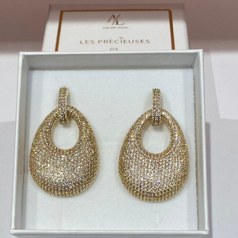 ATELIER LOUIZA - OORBEL - BARBARA FINE BRILLIANCE - GOLD CRYSTAL