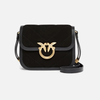 PINKO - HANDTAS - LOVE BOX BAG SUEDE - NERO LIMOUSINE
