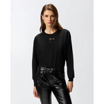 PINKO - PULL - LANZAROTE MAGLIA LANA LOGO IN TRASPARENZ - BLACK
