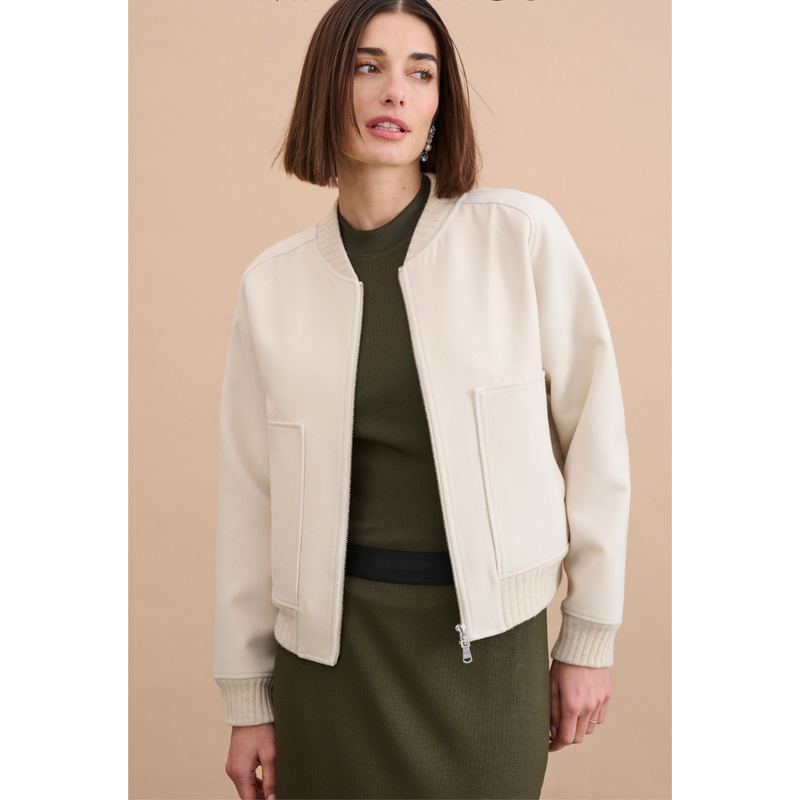 MARGITTES - VEST - 1/1 SLEEVE WOVEN BLOUSON - OFFWHITE