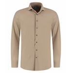 DISTRICT INDIGO - HEMD - PIQUE PERFORMANCE SHIRT - MID BROWN 043