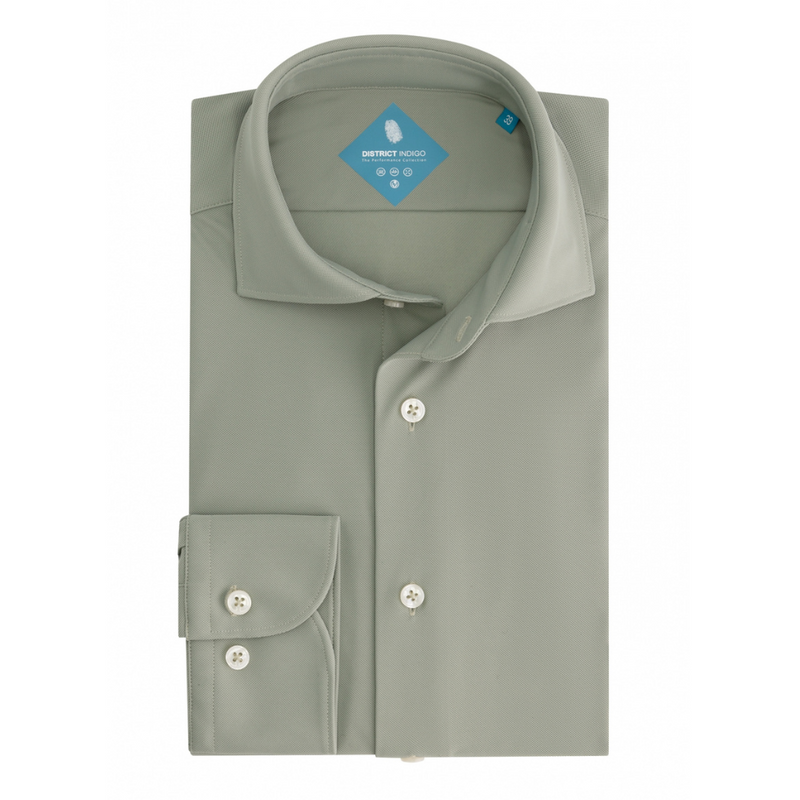 DISTRICT INDIGO - HEMD - PIQUE PERFORMANCE SHIRT - GROEN 076