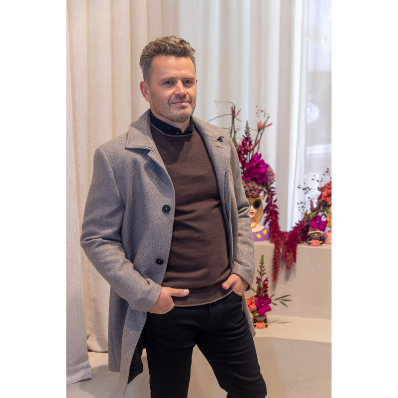 CASHMERE COMPANY - PULL RONDE HALS - BRUIN