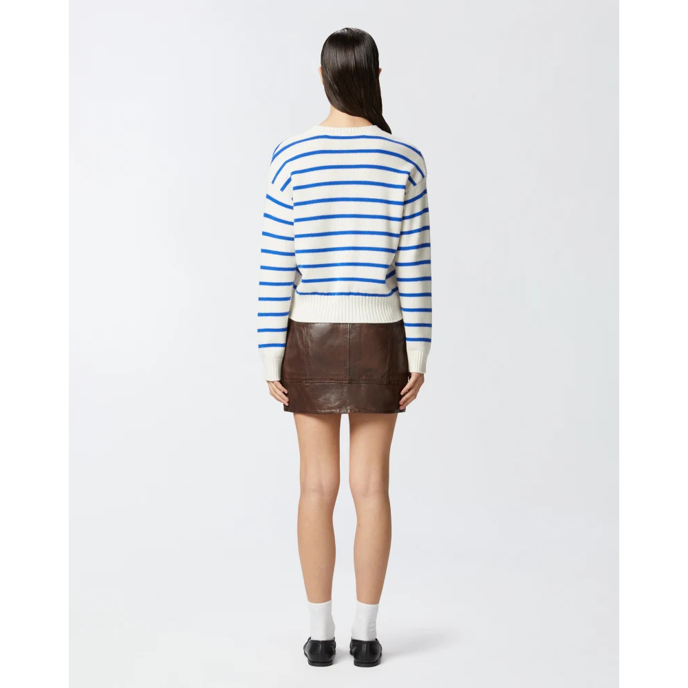 PINKO - PULL - NEW BURGOS STRIPES MARINIERE - BIANCO/OCEANO/BLUE
