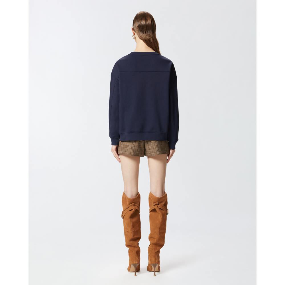 PINKO - SWEATER - NELLY MAGLIA FELPA LOGO BIRDS - ABYSS BLUE