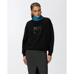 PINKO - SWEATER - NELLY MAGLIA FELPA LOGO BIRDS - BLACK