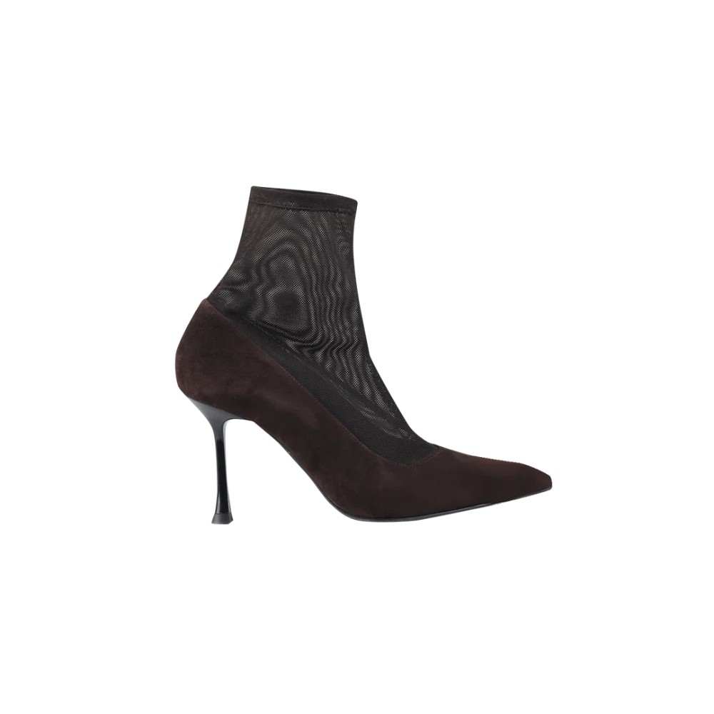 MARCH23 - LAARSJE- VASCO PUMP HIGH HEEL - CHOCOLAT MESH
