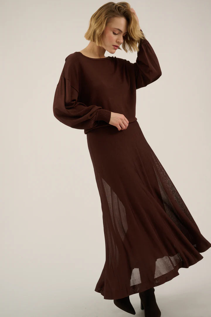 OSCAR THE COLLECTON - PULL - GEMMA TOP - CHOCOLATE