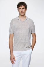 GENTILUOMO - POLO - POLO NO BUTTONS SS - MID BROWN