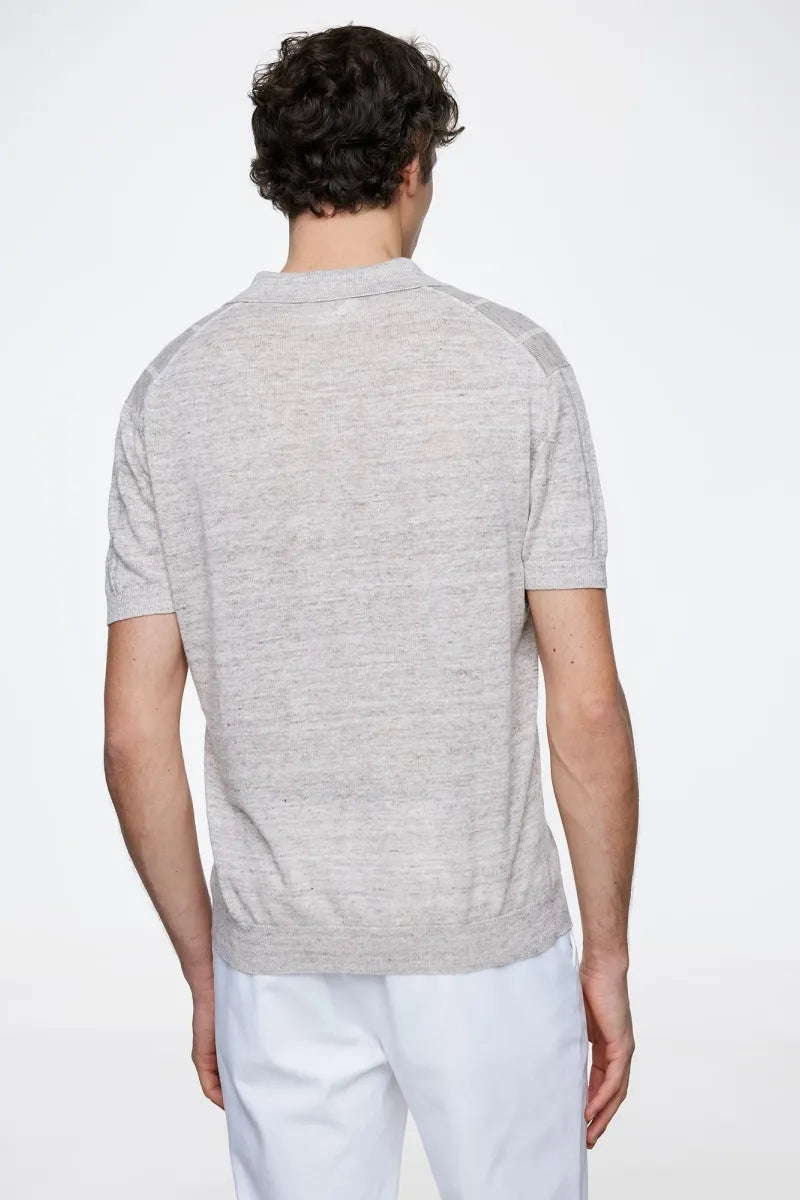 GENTILUOMO - POLO - POLO NO BUTTONS SS - MID BROWN