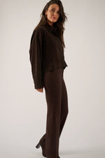 OSCAR THE COLLECTION - BROEK - LAURE - CHOCOLATE