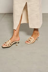 MARCH23 - LOUELLE LOW HEEL MULE - IVORY LEATHER/ROPE