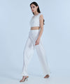 ACCESS - STRAIGHT LEG SATIN PANTS - OFF WHITE