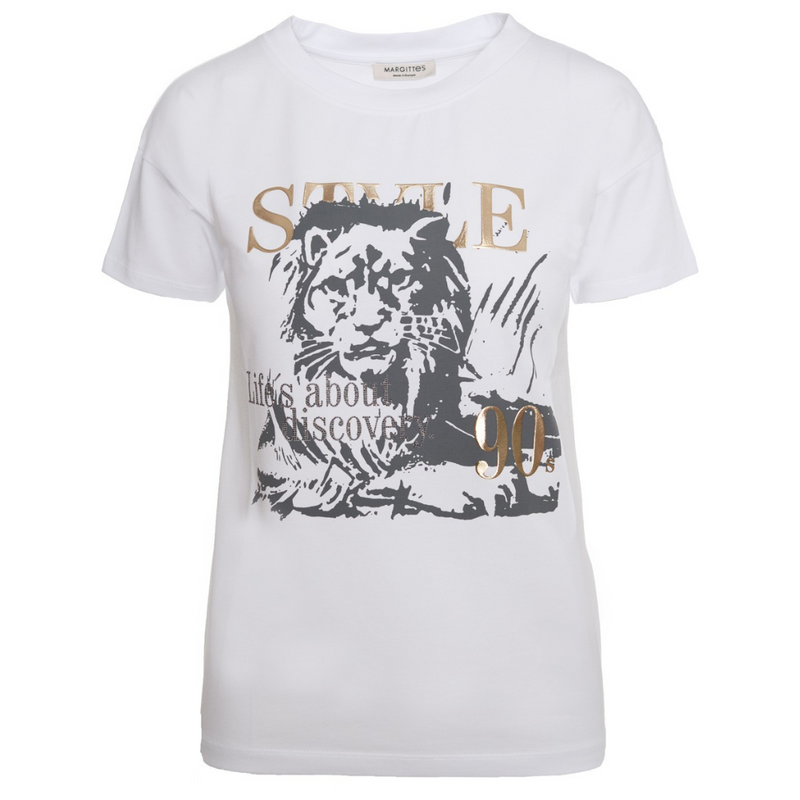 MARGITTES - 1/2 SLEEVE T-SHIRT - WHITE