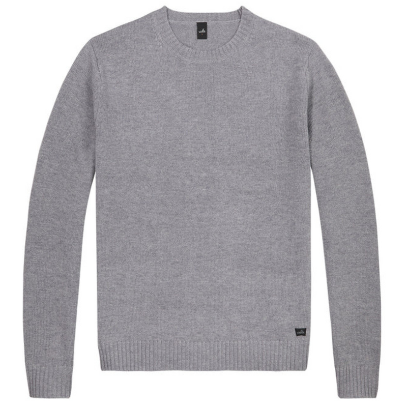 WAHTS - POWELL - MARINO CASHMERE CREWNECK PULLOVER - MID GREY